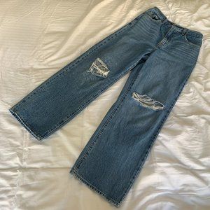 Levi's High-waisted Wide Leg Distressed Jean [Size 27]